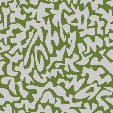Yeşil arka planda gri noktaların kusursuz, soyut kamuflaj deseni. Vektör çizimi. Kamuflaj arka planı. Tekstil baskılarınız ve diğer tasarımlarınız için