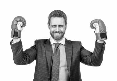 - Evet. İşletme nakavtı. Patron güç ve otorite göster. Boks eldivenli güçlü bir iş adamı. Başarılı CEO boksörü. Acımasız mücadele ve başarı. Kendine güvenen adam kurumsal savaşa hazır..