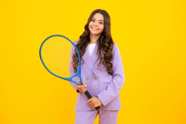 Fashion Sport Concept Teenager Child Tennis Racquet Kids Fitness — Foto Stock