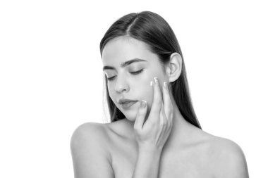 beauty cosmetic. cleansing scrub. presenting female cosmetic product. woman applying face cream. young girl hold hair mask. lady with skin cream. daily habit and personal care. skincare beauty.