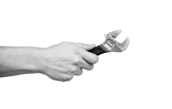 Χέρι Κλειδί Εργαλείο Επισκευής Απομονώνονται Λευκό Βελτίωση — Φωτογραφία Αρχείου