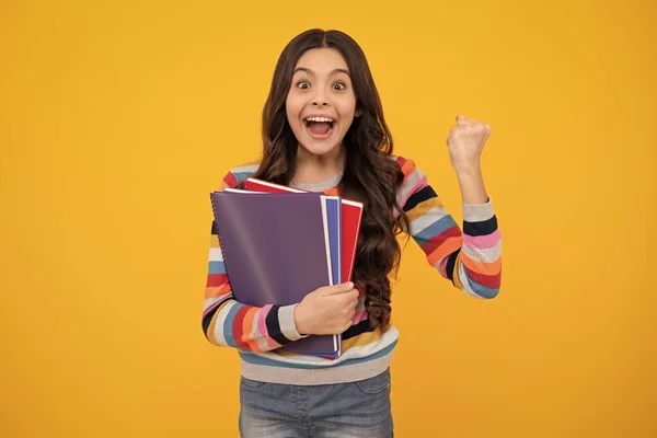 Amazed Teenager Back School Teenager Schoolgirl Book Ready Learn School — Stok fotoğraf