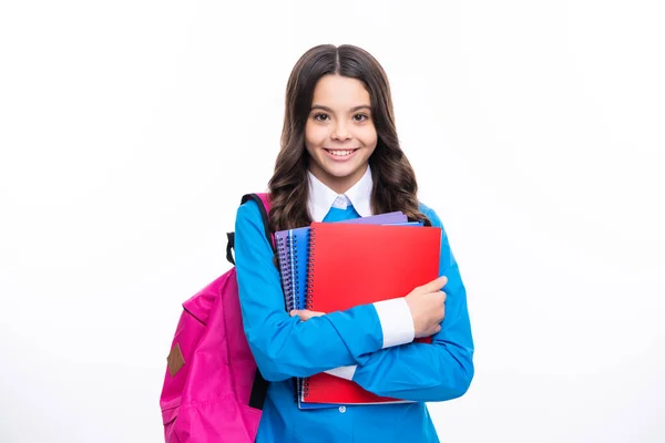 School Teenage Girl School Bag Backpack Hold Book White Isolated — ストック写真