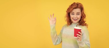 perfect good morning. express happiness. positive emotions. portrait of enjoyment. happy woman. Woman isolated face portrait, banner with copy space