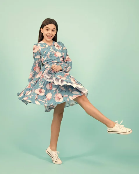 Elegant Teenager Child Girl Fashion Dress Girl Cotton Dress Isolated — ストック写真
