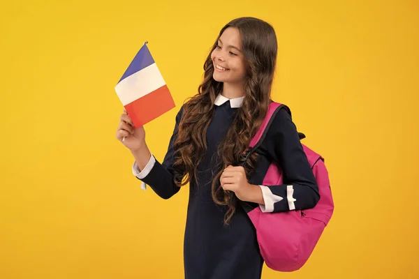 Oktatás Tanulás Franciaországban Iskolás Lány Francia Diák Nyelviskola — Stock Fotó