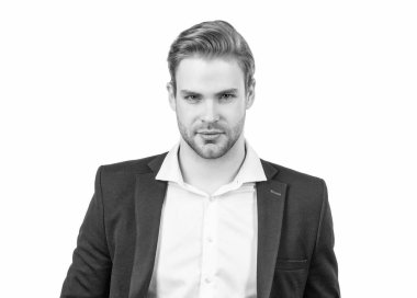 Ciddi profesyonel bir iş adamı portresi beyazlara izole edilmiş..