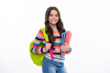 Okula dönelim. Okul çantalı liseli kız izole stüdyo geçmişi üzerine kitap tutuyor. Okul ve eğitim kavramı