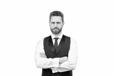 Karizmatik, olgun, sakallı, zarif bir adam. Saç ve sakal bakımı. Resmi iş adamı beyazdan soyutlanmış. Kendine güvenen ve bıyıklı yakışıklı bir adam. Erkek modası. Erkeklerin güzelliği.