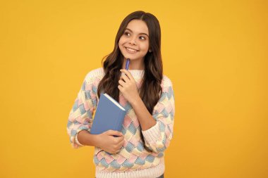 School child with book. Learning and education