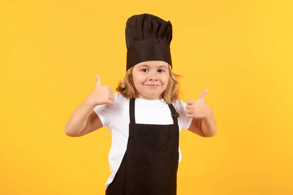 Готувати Дітей Хлопчик Кухаря Який Готує Здорову Їжу Портрет Маленької — стокове фото
