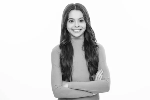 stock image Happy girl face, positive and smiling emotions. Pretty teenage girl in studio. Child girl portrait