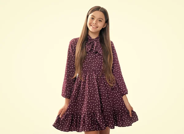 Portrait Happy Smiling Teenage Child Girl Year Old Girl Dress — Stock Fotó