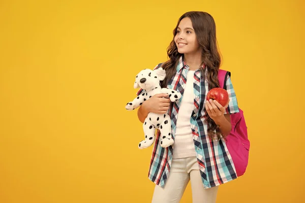 School Teenager Child Girl Book Backpack Hold Toy Fun Study — Zdjęcie stockowe