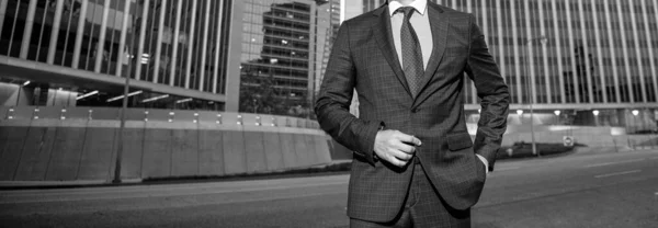 トリミングされたボス 正式にはビジネスマンだ ビジネスの成功だ ビジネススーツの成功した男 社外取締役 男性の公式ファッション — ストック写真