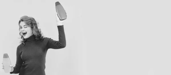 Жінка Ізольована Портрет Обличчя Банер Копіювальним Простором Руда Леді Представляє — стокове фото