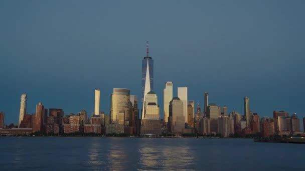 Tempo Manhattan New York Gira Tramonto Manhattan New York Cityscape — Video Stock