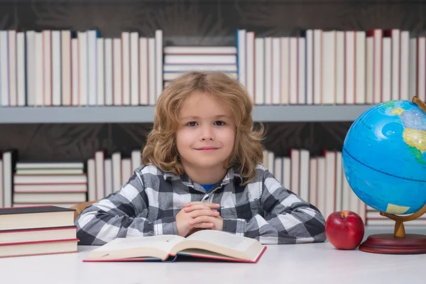 Child Elementary School Book Little Student Clever Nerd Pupil Ready — Stockfoto