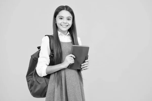 School Teenager Child Girl Book Copybook Teenager Student Isolated Background — Fotografia de Stock