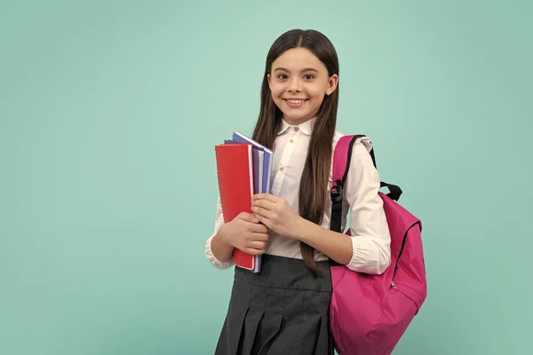 Κορίτσι Του Σχολείου Έφηβο Παιδί Βιβλίο Και Βιβλίο Έφηβη Μαθήτρια — Φωτογραφία Αρχείου