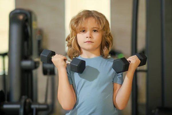 Kids Sports Exercises Healthy Kids Life Sport Concept Portrait Child — Zdjęcie stockowe