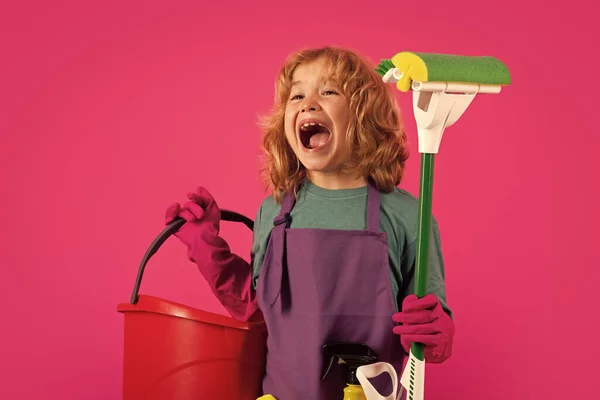 Casa Limpeza Infantil Casa Limpeza Detergentes Acessórios Limpeza Serviço Limpeza — Fotografia de Stock