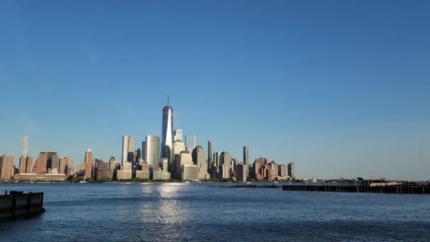 Vita Cittadina New York Grattacieli Che Sovrastano Centro Manhattan New — Video Stock