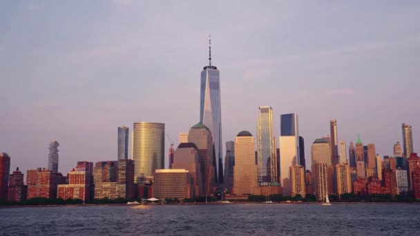 Tempo Manhattan New York Gira Tramonto Timelapse Tramonto New York — Video Stock