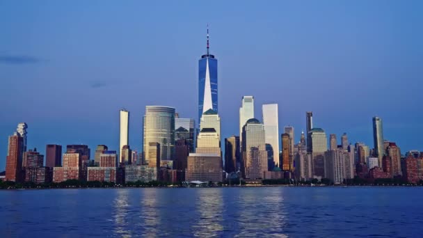 Tempo Manhattan New York Gira Tramonto Manhattan New York Cityscape — Video Stock