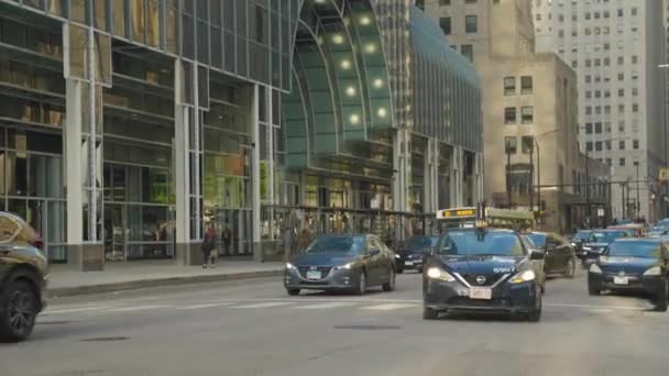 Chicago Abd Mayıs 2023 Chicago Şehrinin Sokak Manzarası Şehir Merkezinde — Stok video