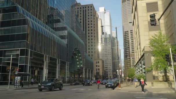 Chicago Abd Mayıs 2023 Chicago Şehrinin Sokak Manzarası Metropolis Amerika — Stok video