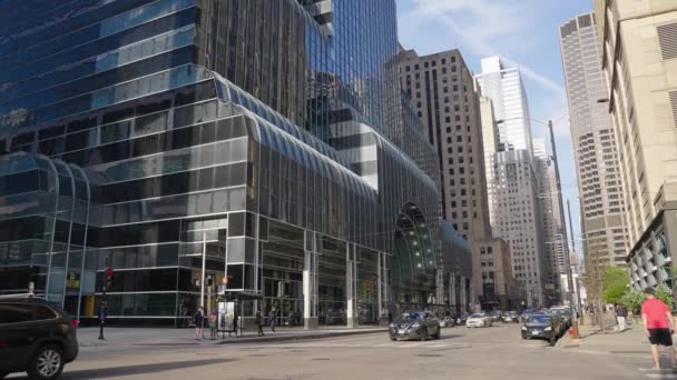 Chicago Usa May 2023 Street Cityscape Chicago City Road Skyscraper — Stock videók