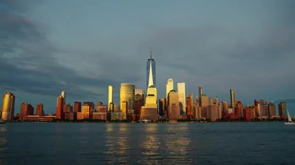 Manhattan New York Giri Nel Tempo Notte Timelapse Tramonto New — Video Stock