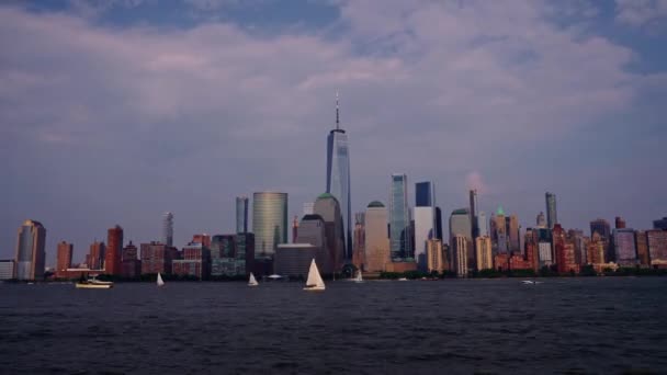 Manhattan New York Cityscape Nyc Tempo Manhattan New York Gira — Video Stock