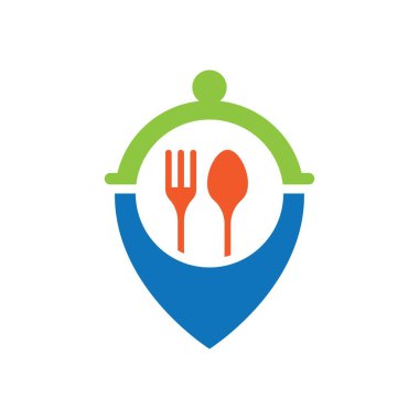 Food location logo images illustration design
