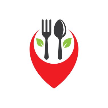 Food location logo images illustration design