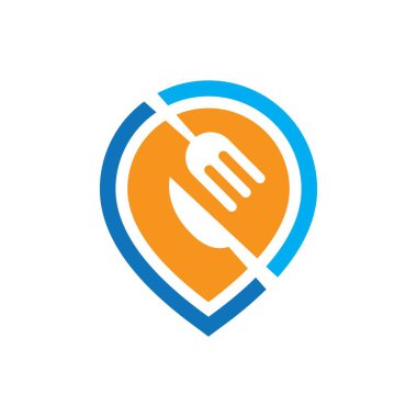 Food location logo images illustration design