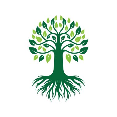 Ağaç logosu resim tasarımı illüstrasyonu
