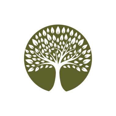 Ağaç logosu resim tasarımı illüstrasyonu