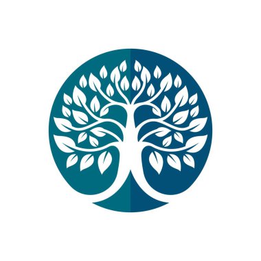 Ağaç logosu resim tasarımı illüstrasyonu