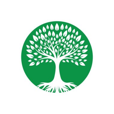 Ağaç logosu resim tasarımı illüstrasyonu