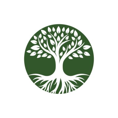 Ağaç logosu resim tasarımı illüstrasyonu