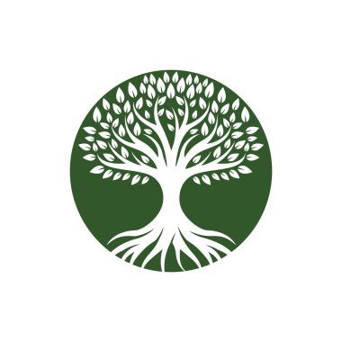 Ağaç logosu resim tasarımı illüstrasyonu
