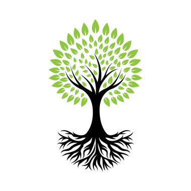 Ağaç logosu resim tasarımı illüstrasyonu