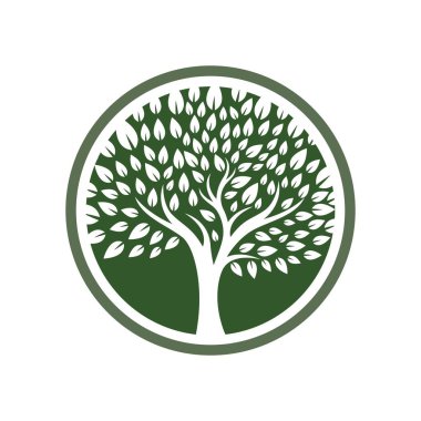 Ağaç logosu resim tasarımı illüstrasyonu