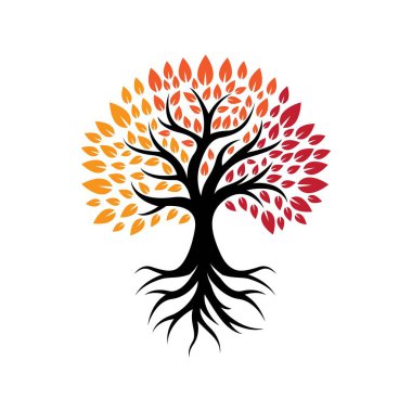 Ağaç logosu resim tasarımı illüstrasyonu