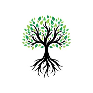 Ağaç logosu resim tasarımı illüstrasyonu