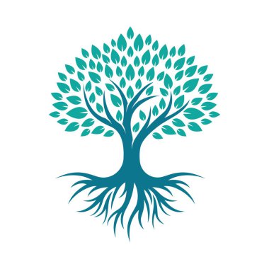 Ağaç logosu resim tasarımı illüstrasyonu