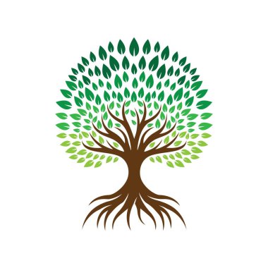 Ağaç logosu resim tasarımı illüstrasyonu