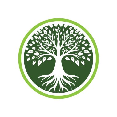 Ağaç logosu resim tasarımı illüstrasyonu